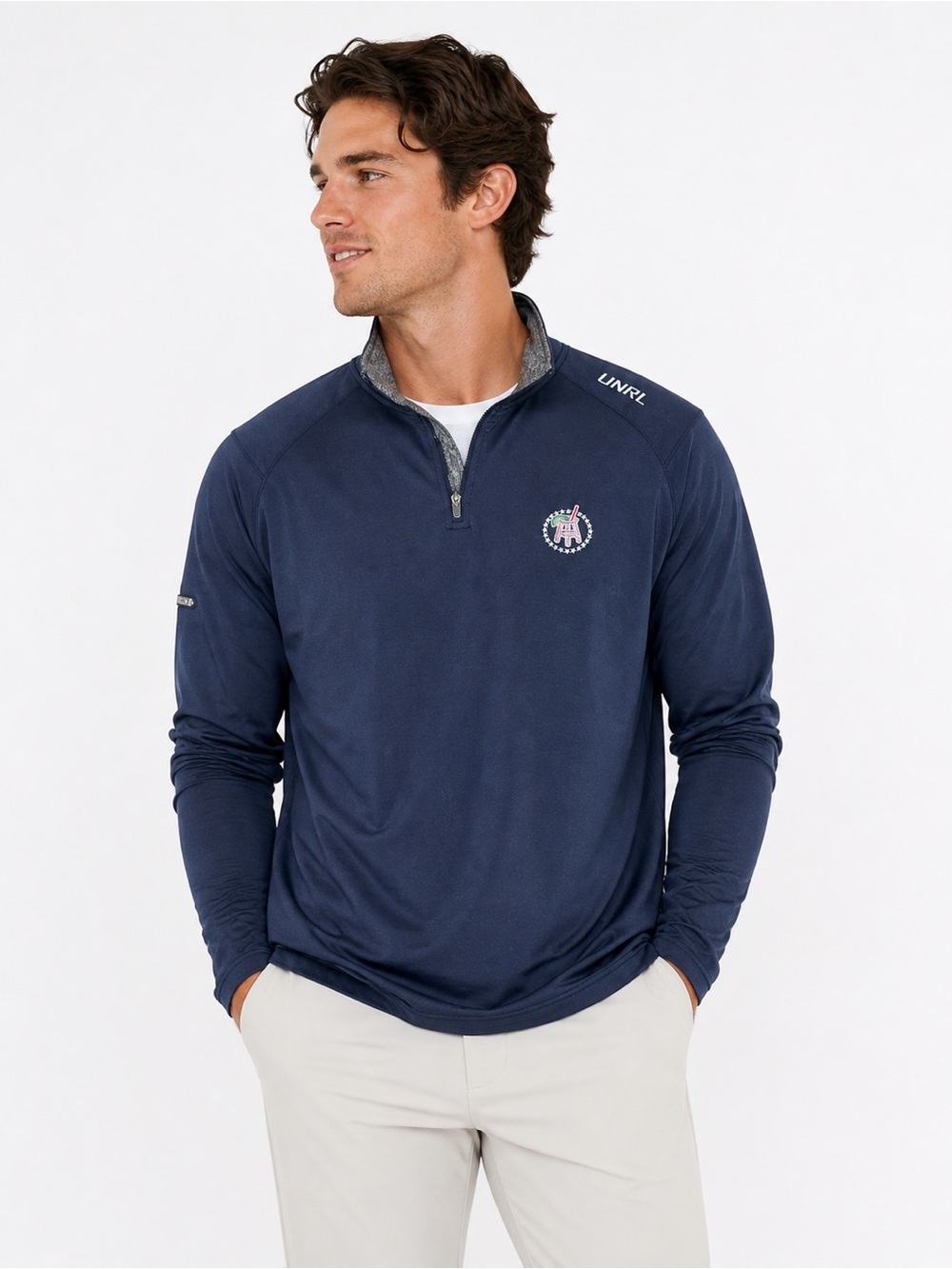 Barstool Spittin’ Chiclets UNRL Golf Quarter Zip Pink Whitney Pullover M